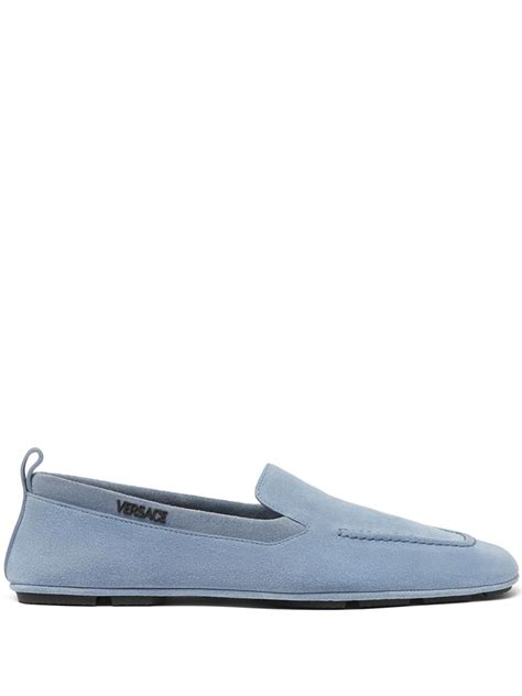 versace blue suede lowtops|Versace Villa Suede Loafers .